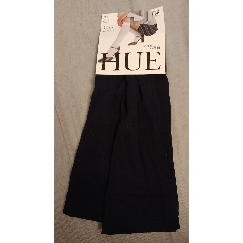 NEW Hue‎ Navy Blue Soft Opaque Knee Hi's, Size 2 Plus
